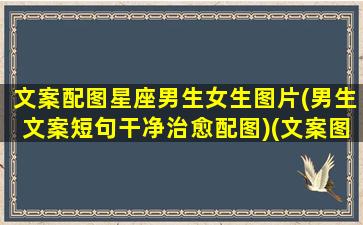 文案配图星座男生女生图片(男生文案短句干净治愈配图)(文案图片素材男)