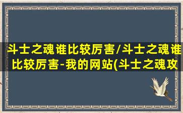 斗士之魂谁比较厉害/斗士之魂谁比较厉害-我的网站(斗士之魂攻略)