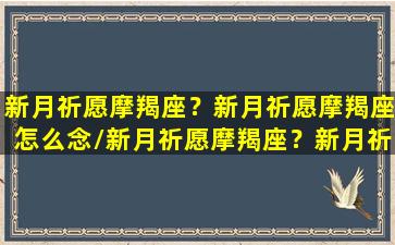 新月祈愿摩羯座？新月祈愿摩羯座怎么念/新月祈愿摩羯座？新月祈愿摩羯座怎么念-我的网站