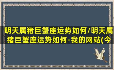 明天属猪巨蟹座运势如何/明天属猪巨蟹座运势如何-我的网站(今日属猪巨蟹运势查询)