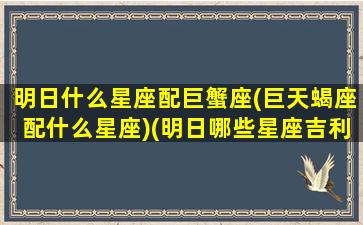 明日什么星座配巨蟹座(巨天蝎座配什么星座)(明日哪些星座吉利)