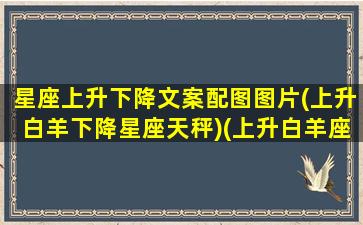 星座上升下降文案配图图片(上升白羊下降星座天秤)(上升白羊座的下降星座)