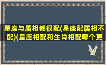 星座与属相都很配(星座配属相不配)(星座相配和生肖相配哪个更准确)