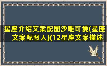 星座介绍文案配图沙雕可爱(星座文案配图人)(12星座文案描述)