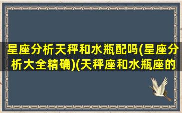 星座分析天秤和水瓶配吗(星座分析大全精确)(天秤座和水瓶座的匹配指数)