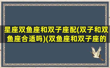 星座双鱼座和双子座配(双子和双鱼座合适吗)(双鱼座和双子座的性格合得来吗)