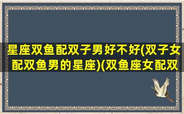 星座双鱼配双子男好不好(双子女配双鱼男的星座)(双鱼座女配双子座男什么结果好不好)