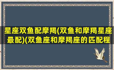 星座双鱼配摩羯(双鱼和摩羯星座最配)(双鱼座和摩羯座的匹配程度)