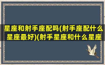 星座和射手座配吗(射手座配什么星座最好)(射手星座和什么星座最配对)