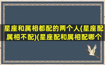 星座和属相都配的两个人(星座配属相不配)(星座配和属相配哪个更好)