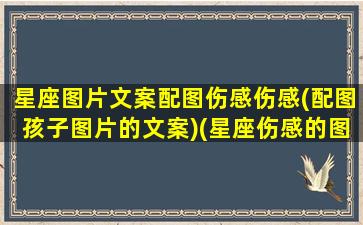 星座图片文案配图伤感伤感(配图孩子图片的文案)(星座伤感的图片带字)