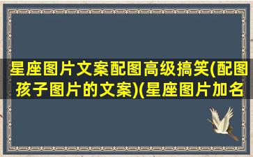 星座图片文案配图高级搞笑(配图孩子图片的文案)(星座图片加名字)