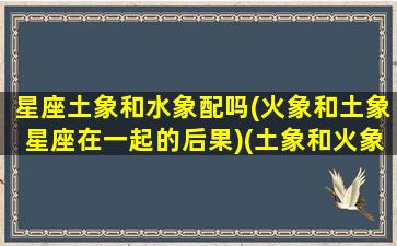 星座土象和水象配吗(火象和土象星座在一起的后果)(土象和火象星座合适吗)