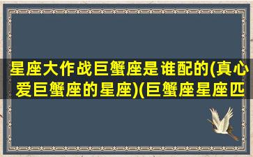 星座大作战巨蟹座是谁配的(真心爱巨蟹座的星座)(巨蟹座星座匹配排行榜)