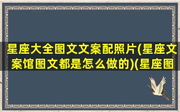 星座大全图文文案配照片(星座文案馆图文都是怎么做的)(星座图案呀)