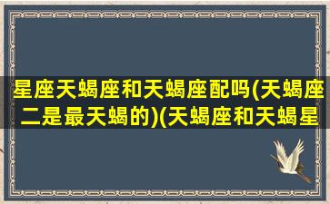 星座天蝎座和天蝎座配吗(天蝎座二是最天蝎的)(天蝎座和天蝎星座最配对)