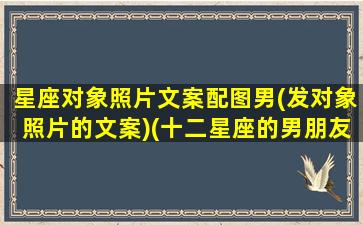 星座对象照片文案配图男(发对象照片的文案)(十二星座的男朋友的图片)