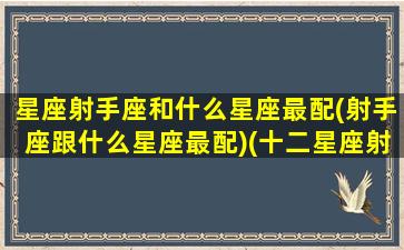 星座射手座和什么星座最配(射手座跟什么星座最配)(十二星座射手座跟什么星座最匹配)