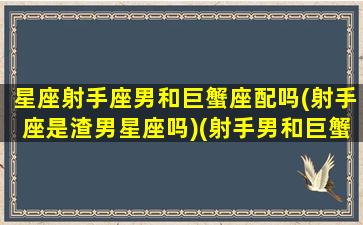 星座射手座男和巨蟹座配吗(射手座是渣男星座吗)(射手男和巨蟹男配对指数)