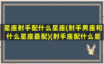 星座射手配什么星座(射手男座和什么星座最配)(射手座配什么星座的男生)