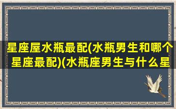 星座屋水瓶最配(水瓶男生和哪个星座最配)(水瓶座男生与什么星座最配)