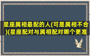 星座属相最配的人(可是属相不合)(星座配对与属相配对哪个更准确)