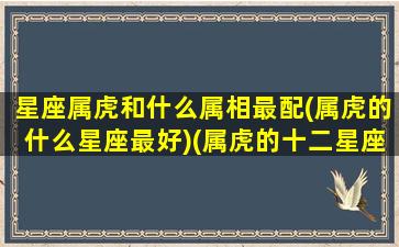 星座属虎和什么属相最配(属虎的什么星座最好)(属虎的十二星座配对组合)