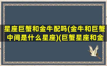 星座巨蟹和金牛配吗(金牛和巨蟹中间是什么星座)(巨蟹星座和金牛座在一起好不好)