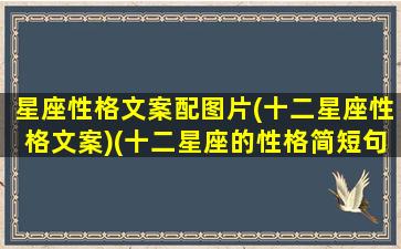 星座性格文案配图片(十二星座性格文案)(十二星座的性格简短句)