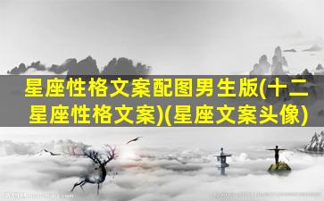 星座性格文案配图男生版(十二星座性格文案)(星座文案头像)