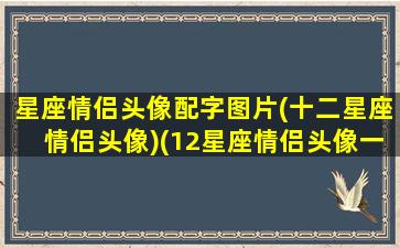 星座情侣头像配字图片(十二星座情侣头像)(12星座情侣头像一对)