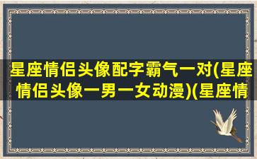 星座情侣头像配字霸气一对(星座情侣头像一男一女动漫)(星座情侣图片)