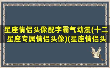 星座情侣头像配字霸气动漫(十二星座专属情侣头像)(星座情侣头像一左一右)