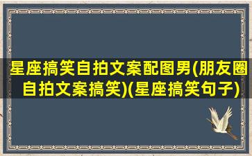 星座搞笑自拍文案配图男(朋友圈自拍文案搞笑)(星座搞笑句子)