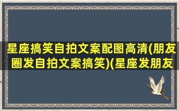 星座搞笑自拍文案配图高清(朋友圈发自拍文案搞笑)(星座发朋友圈说说)