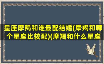 星座摩羯和谁最配结婚(摩羯和哪个星座比较配)(摩羯和什么星座最配做夫妻)