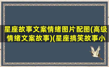 星座故事文案情绪图片配图(高级情绪文案故事)(星座搞笑故事小视频)