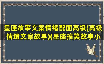 星座故事文案情绪配图高级(高级情绪文案故事)(星座搞笑故事小视频)