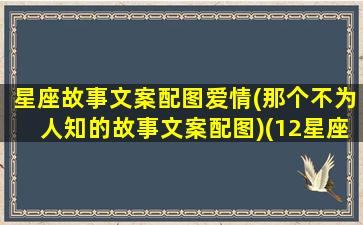 星座故事文案配图爱情(那个不为人知的故事文案配图)(12星座小故事)