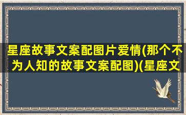 星座故事文案配图片爱情(那个不为人知的故事文案配图)(星座文案素材)