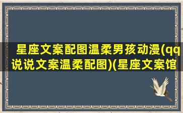 星座文案配图温柔男孩动漫(qq说说文案温柔配图)(星座文案馆视频)