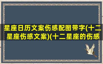 星座日历文案伤感配图带字(十二星座伤感文案)(十二星座的伤感签名说说)