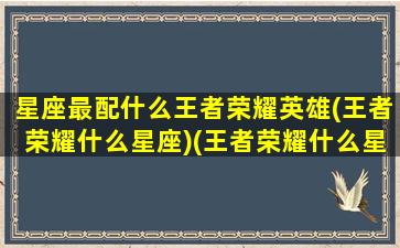 星座最配什么王者荣耀英雄(王者荣耀什么星座)(王者荣耀什么星座适合什么英雄)