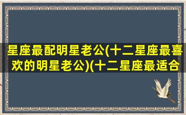 星座最配明星老公(十二星座最喜欢的明星老公)(十二星座最适合嫁的明星老婆)