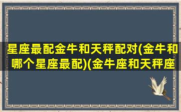 星座最配金牛和天秤配对(金牛和哪个星座最配)(金牛座和天秤座星座最配对)