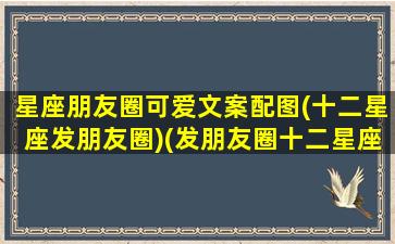 星座朋友圈可爱文案配图(十二星座发朋友圈)(发朋友圈十二星座的配文)