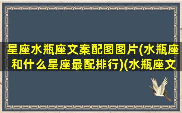 星座水瓶座文案配图图片(水瓶座和什么星座最配排行)(水瓶座文字)