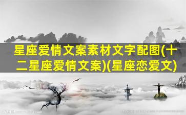 星座爱情文案素材文字配图(十二星座爱情文案)(星座恋爱文)