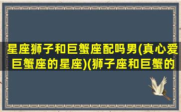 星座狮子和巨蟹座配吗男(真心爱巨蟹座的星座)(狮子座和巨蟹的匹配度)