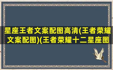 星座王者文案配图高清(王者荣耀文案配图)(王者荣耀十二星座图片)